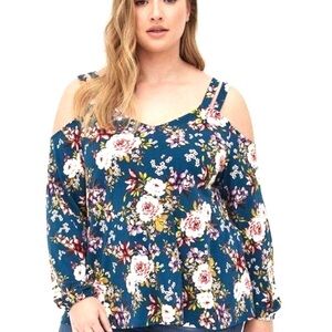 🦋TORRID Cold Shoulder Floral Top🦋
